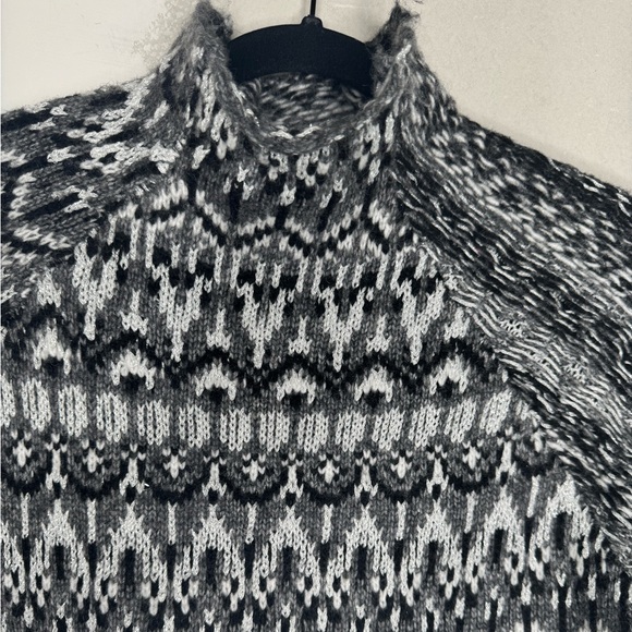 Steve Madden women's S Indie fair isle boxy sweater western boho academia - Picture 4 of 8